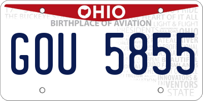 OH license plate GOU5855