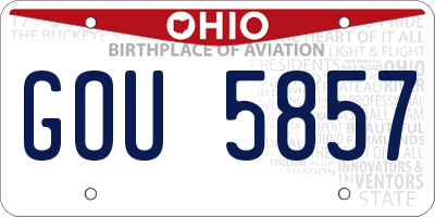 OH license plate GOU5857