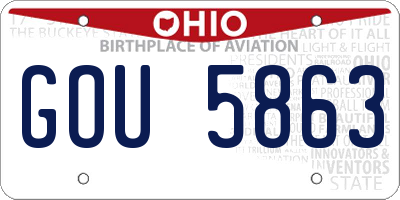 OH license plate GOU5863