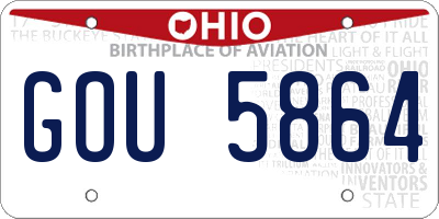 OH license plate GOU5864