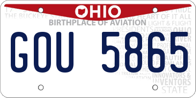 OH license plate GOU5865
