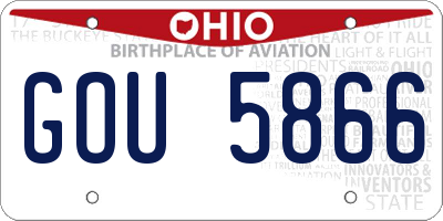 OH license plate GOU5866