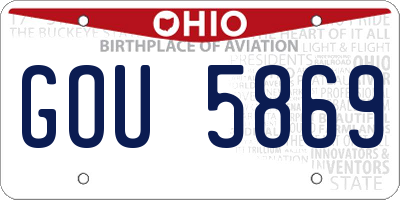 OH license plate GOU5869