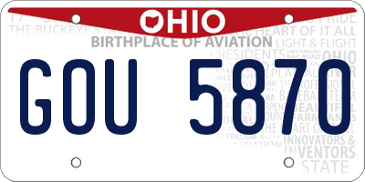 OH license plate GOU5870