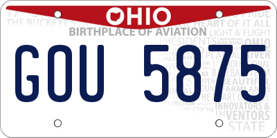 OH license plate GOU5875