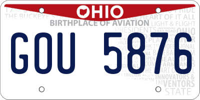 OH license plate GOU5876