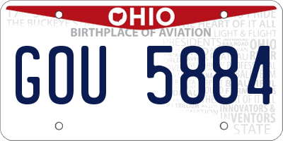 OH license plate GOU5884