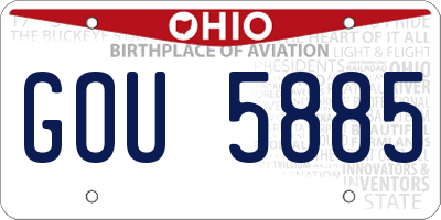 OH license plate GOU5885
