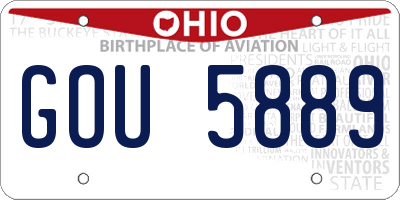 OH license plate GOU5889