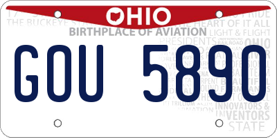 OH license plate GOU5890