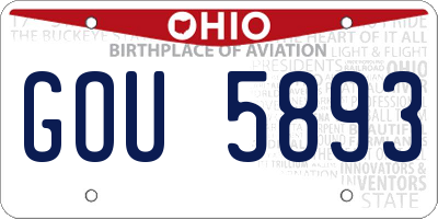 OH license plate GOU5893