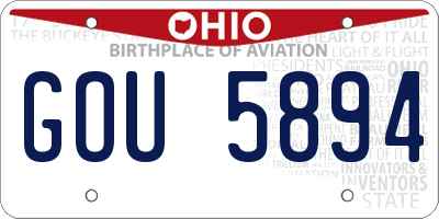 OH license plate GOU5894