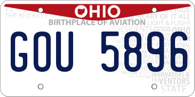 OH license plate GOU5896