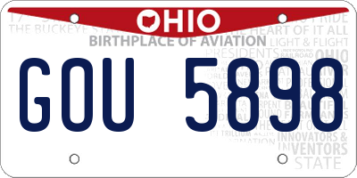 OH license plate GOU5898