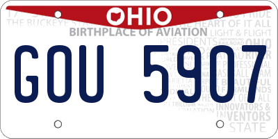 OH license plate GOU5907