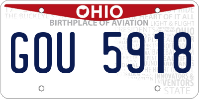 OH license plate GOU5918