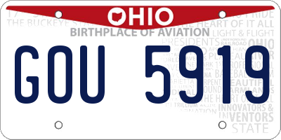 OH license plate GOU5919