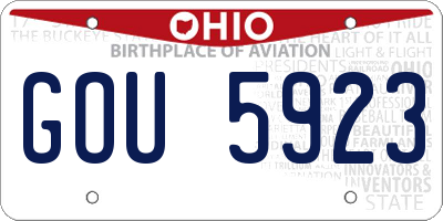 OH license plate GOU5923