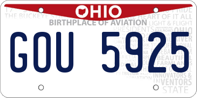 OH license plate GOU5925