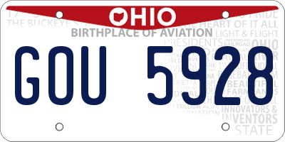 OH license plate GOU5928