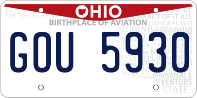 OH license plate GOU5930