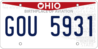 OH license plate GOU5931