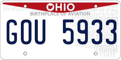 OH license plate GOU5933