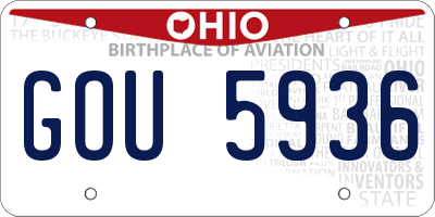 OH license plate GOU5936