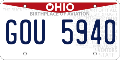 OH license plate GOU5940