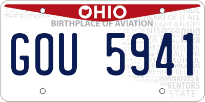 OH license plate GOU5941