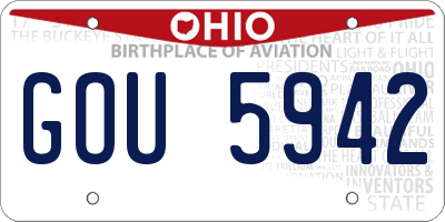 OH license plate GOU5942