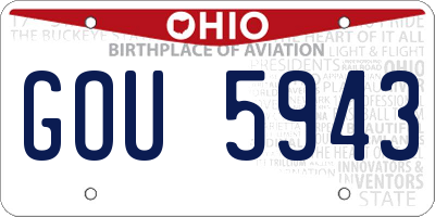 OH license plate GOU5943