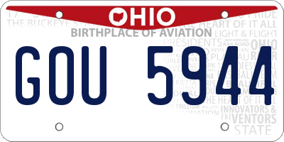 OH license plate GOU5944