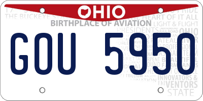 OH license plate GOU5950