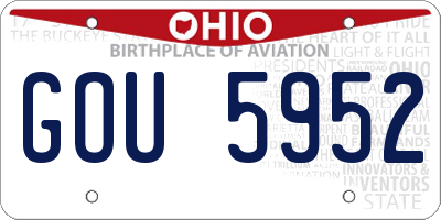 OH license plate GOU5952