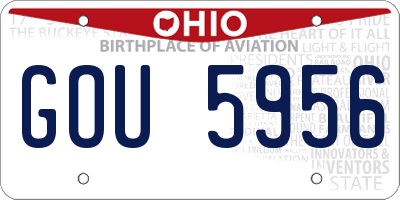 OH license plate GOU5956