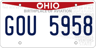 OH license plate GOU5958