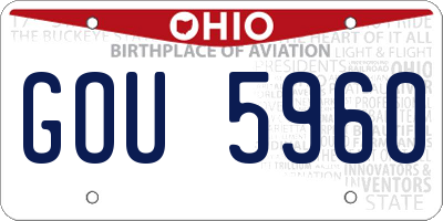 OH license plate GOU5960