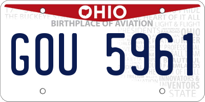 OH license plate GOU5961