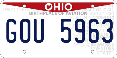 OH license plate GOU5963