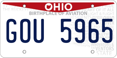 OH license plate GOU5965