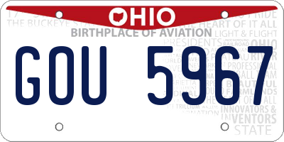 OH license plate GOU5967