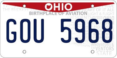 OH license plate GOU5968