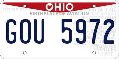 OH license plate GOU5972