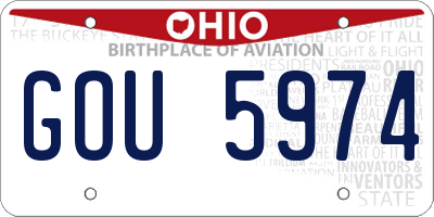 OH license plate GOU5974
