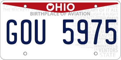 OH license plate GOU5975