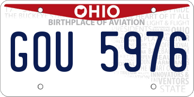OH license plate GOU5976