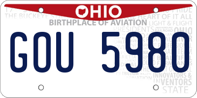 OH license plate GOU5980