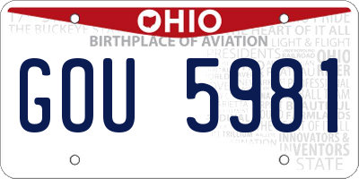 OH license plate GOU5981