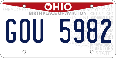 OH license plate GOU5982